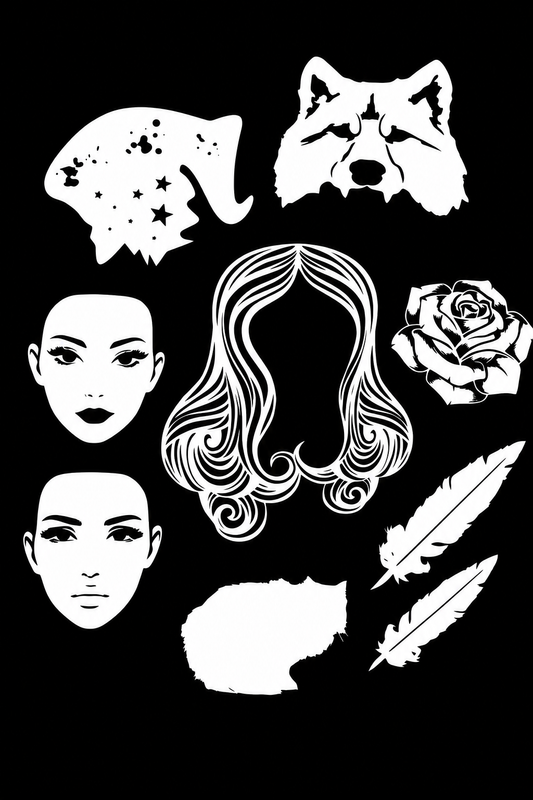 Pochoir Airbrush – Femme Louve & Rose