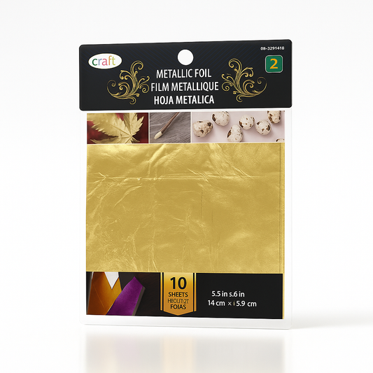 Feuilles Métalliques OR – Pack de 10 Feuilles (14 x 15,5 cm)
